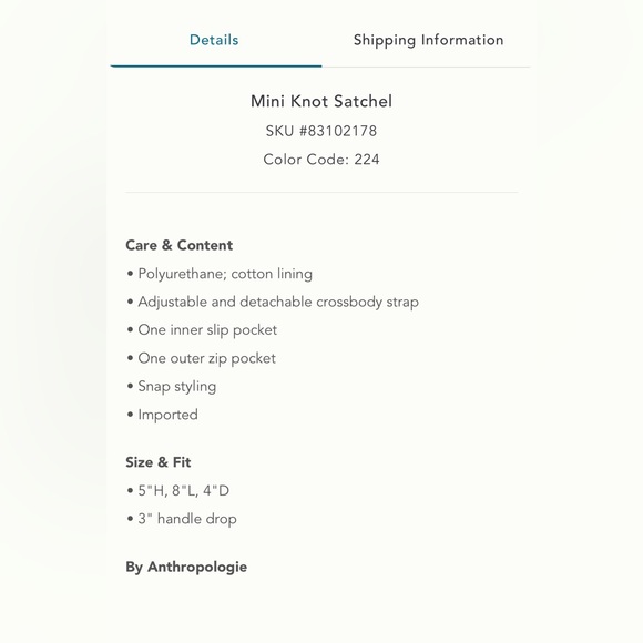 Anthropologie mini knot satchel - Picture 4 of 7